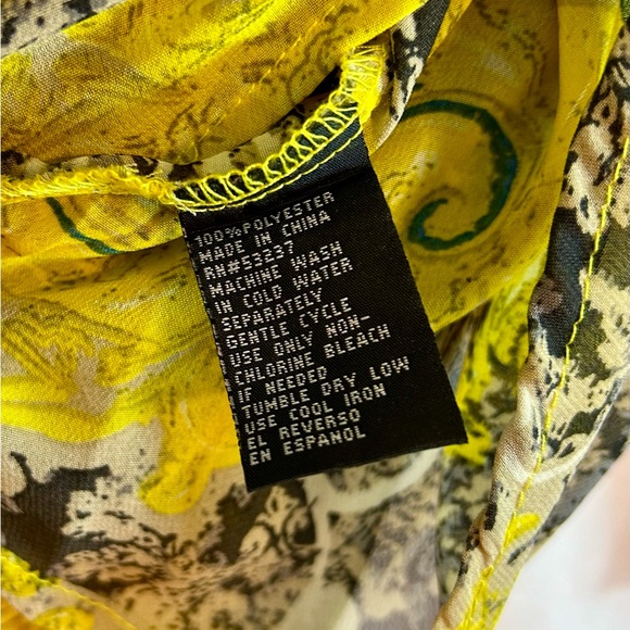 Unique Spectrum Yellow and Gray Boho Sheer Top / large - Picture 6 of 7
